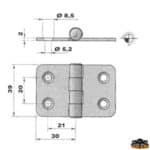 ציר נירוסטה 37X48
