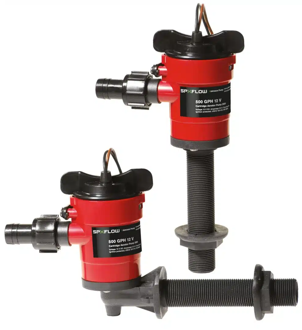 משאבת אוורור לייבוול Johnson 500 גלון/שעה 12V ישרה
